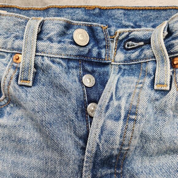 Levi's 501 Jeans Women W25 L 30 Blue High Rise Skinny Distressed Stretch Premium - Picture 7 of 16